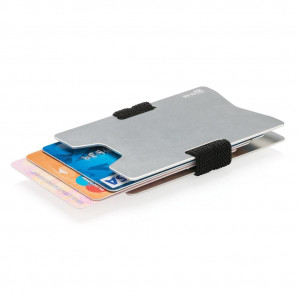 Minimalistická hliníková peněženka RFID s ochranou, stříbro